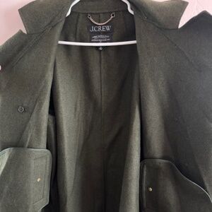 Forest Green J Crew pea coat/trench coat, size: M